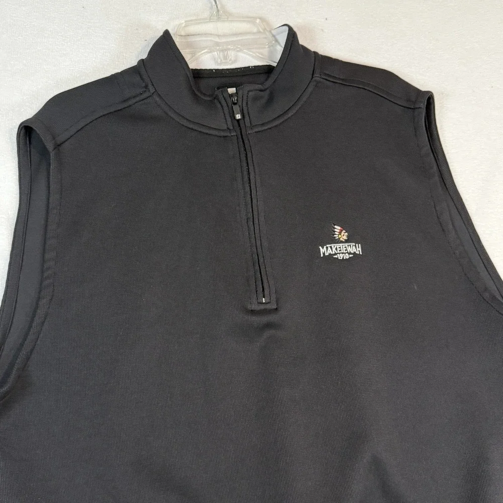 Footjoy 1/4‎ Zip Pullover Black Vest LG Ribbed Knit Maketewah Country Club Ohio